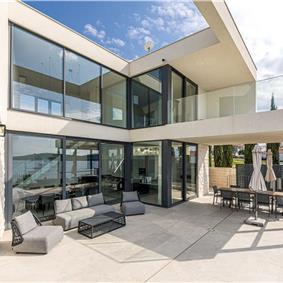 3 x 5 bedroom seafront villa with heated infinity pool near Rogoznica, sleeps 10